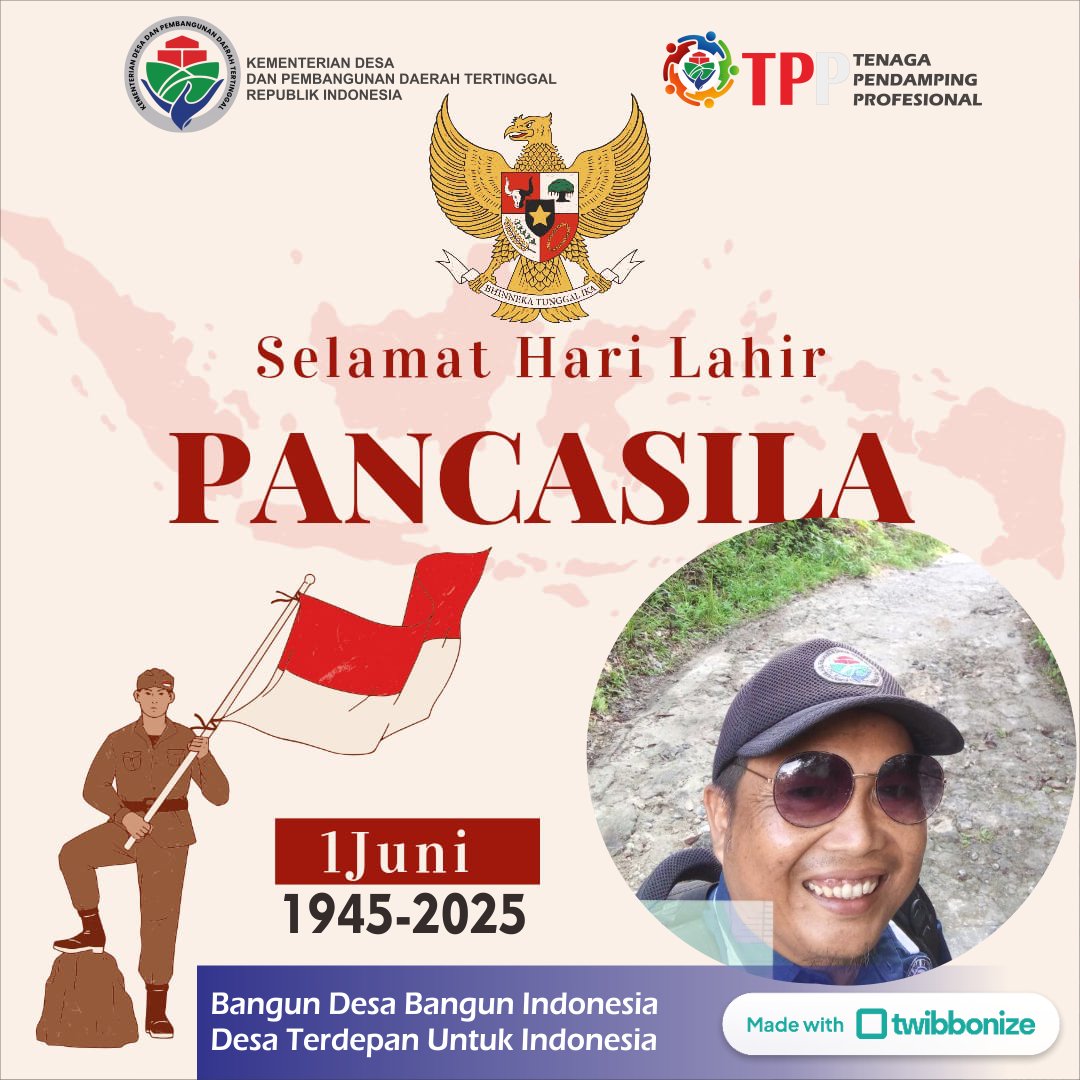 Herry Suryaman (@suryamanherry) on Twitter photo TPP Pancasilais sejati senantiasa merawat menjaga dan mengamalkan nilai-nilai Pancasila dalam tugas-tugas pendampingan desa, bermasyarakat berbangsa dan bernegara
<a href="/prabowo/">Prabowo Subianto</a>
<a href="/gibran_tweet/">Gibran Rakabuming</a>
<a href="/YandriSusanto27/">Yandri Susanto</a>
#TPPharipancasila
#TPPBersamaMenteriDesa TPP Pancasilais sejati senantiasa merawat menjaga dan mengamalkan nilai-nilai Pancasila dalam tugas-tugas pendampingan desa, bermasyarakat berbangsa dan bernegara
<a href="/prabowo/">Prabowo Subianto</a>
<a href="/gibran_tweet/">Gibran Rakabuming</a>
<a href="/YandriSusanto27/">Yandri Susanto</a>
#TPPharipancasila
#TPPBersamaMenteriDesa