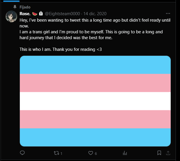 About half a decade ago, I came out as a trans girl. It has indeed been a very long and difficult journey, but it's also one that means everything to me.

Whether it's Pride Month or not, I'm proud to say I'm a trans woman every single day. 🏳️‍⚧️🏳️‍🌈