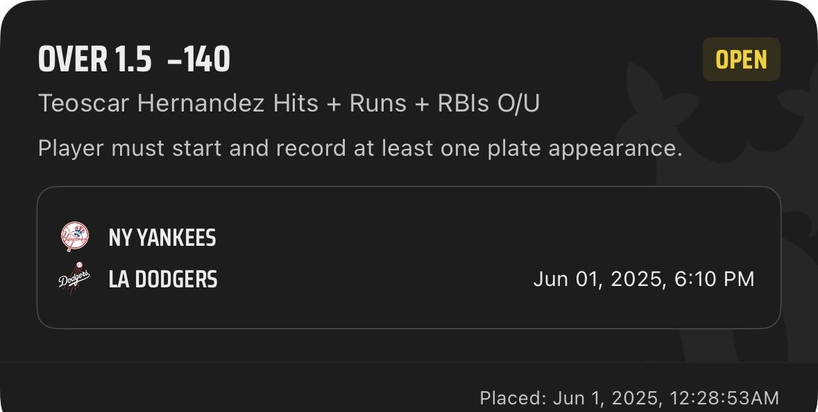 HotShot Fantasy Sports (@hotshotfantasy) on Twitter photo 🌙 LATE NIGHT PLAY 🌙
Teoscar Hernandez o1.5 HRR (-140 DK)
Shoutout <a href="/propsdotcash/">Props.Cash</a> for the data 📊
Teoscar Hernández has been scorching hot lately, and his career stats against Ryan Yarbrough are eye-catching. In 17 plate appearances, he’s racked up 9 hits, including 3 singles, 🌙 LATE NIGHT PLAY 🌙
Teoscar Hernandez o1.5 HRR (-140 DK)
Shoutout <a href="/propsdotcash/">Props.Cash</a> for the data 📊
Teoscar Hernández has been scorching hot lately, and his career stats against Ryan Yarbrough are eye-catching. In 17 plate appearances, he’s racked up 9 hits, including 3 singles,