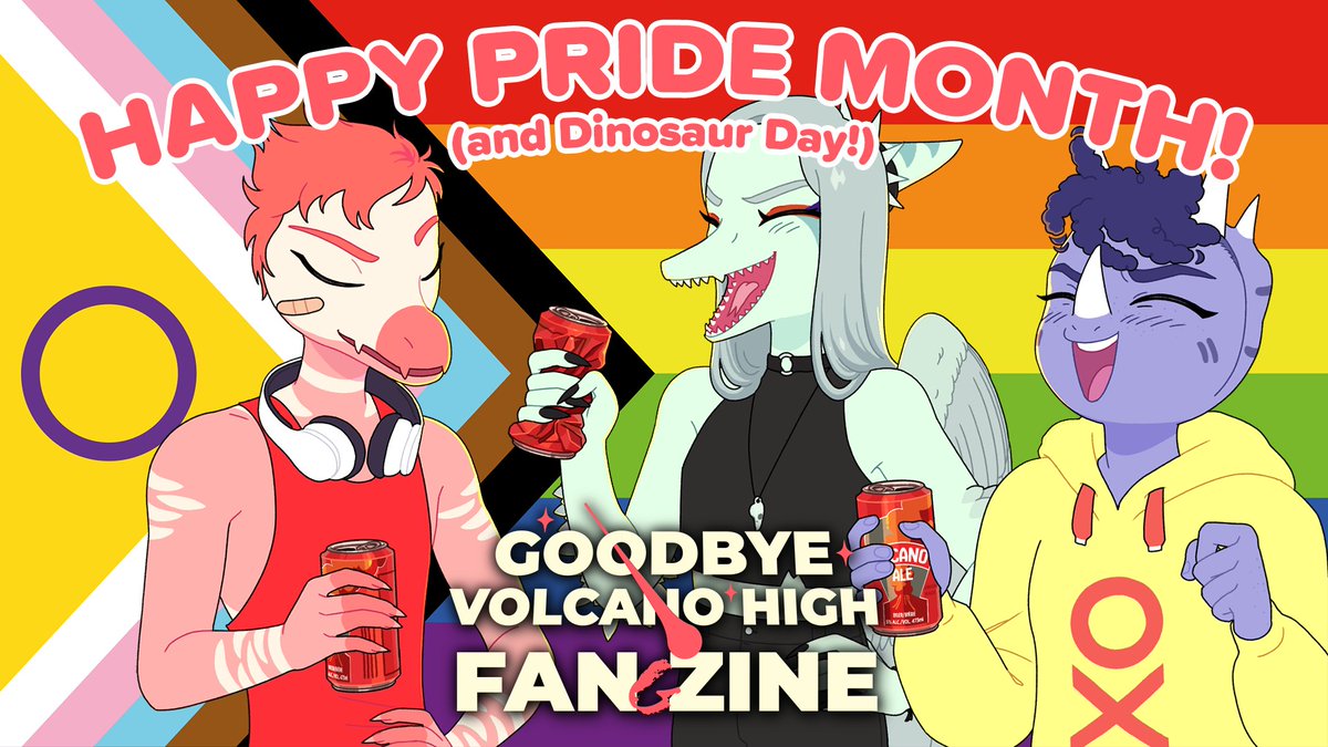 The first day of June is two amazing things: the first day of Pride Month, and also Dinosaur Day! The perfect day to be a Goodbye Volcano High fan! 🦖🦕
Happy Pride Month and Dinosaur Day! 🏳️‍🌈🏳️‍⚧️
#GoodbyeVolcanoHigh #GVH #Pride2025
