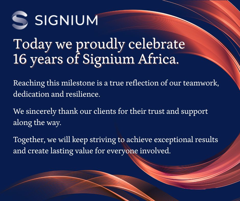 Signium Africa is 16 years strong — here’s to many more successful years.
#WeAreExceptionalTogether