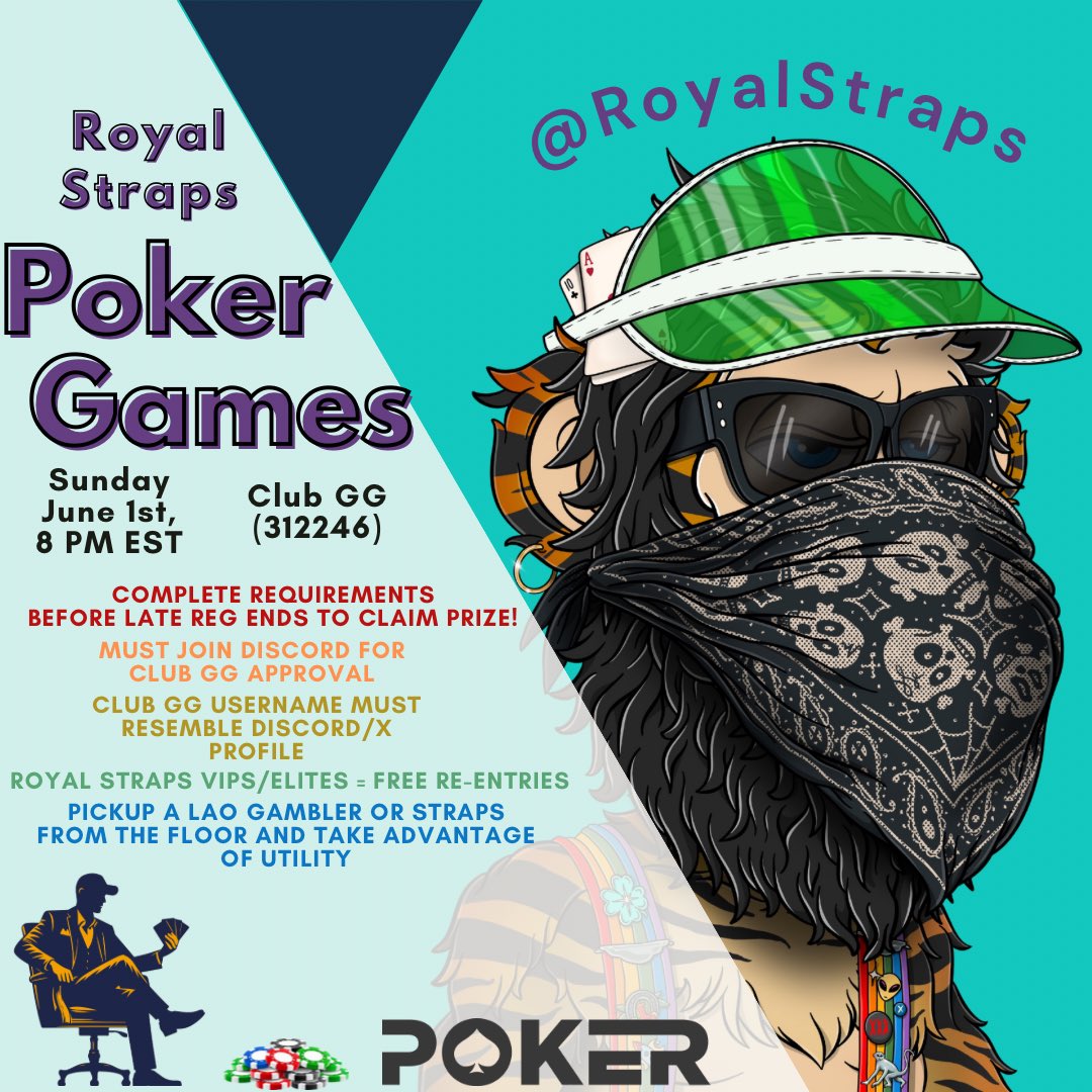 Ayyy… This SUNDAY it’s goin’ down again at the Holders Table!
Royal Straps Poker Games return June 1st @ 8PM EST and the seat snatching starts early.

VIPs. Elites. OGs. Supporter Access Tier.
This ain’t the time to fold.

Want in? Slide into the Discord and follow the