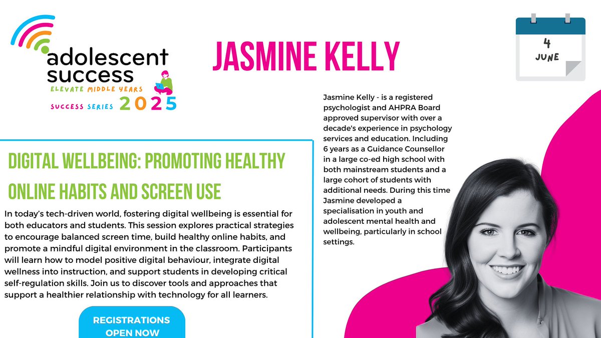 Online webinar series. ELEVATE MIDDLE YEARS SUCCESS. join us 4 June @ 3.30 pm (AEST) Digital Wellbeing: Promoting Healthy Online Habits and Screen Use.