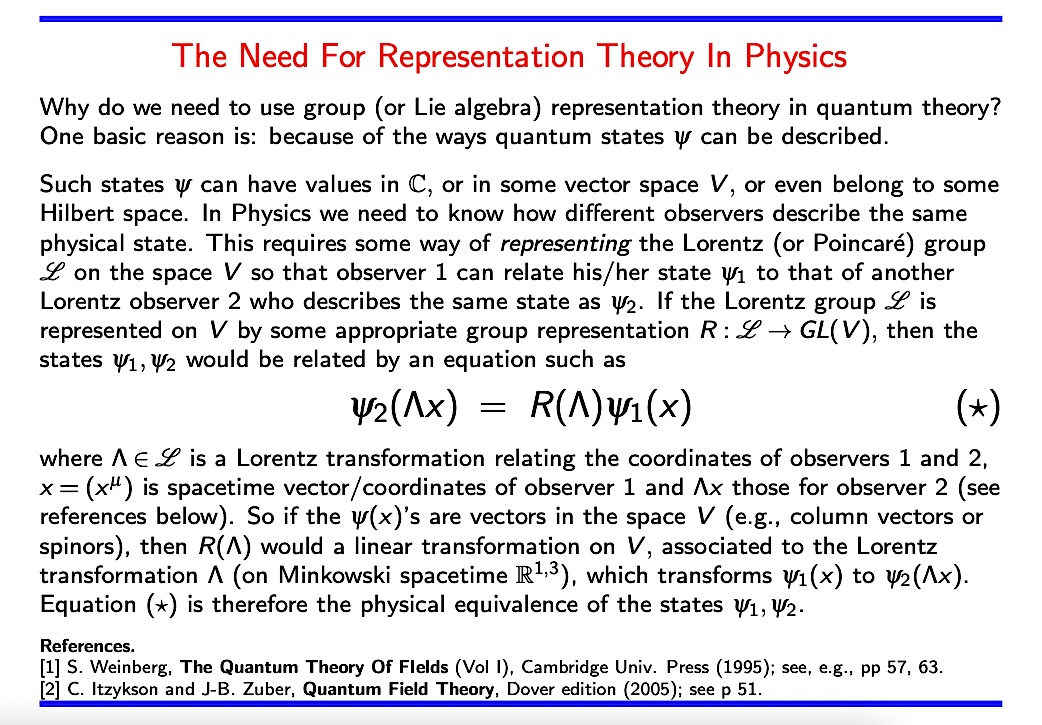 SamuelGWalters's tweet image. Why do we need representation theory In #quantum theory (and even in #Relativity)? There are several reasons, but here's a basic one. #physics #math