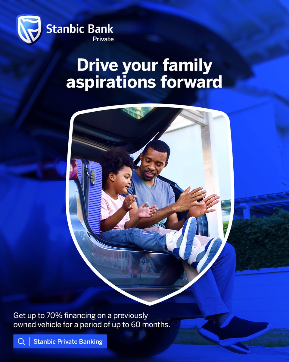 Quality drives deserve flexible finance.
Own a top-condition pre-loved car through financing that puts you first.

#StanbicPrivateBanking
#AmbitionNeverStops
#TheBestPrivateBankInTanzania