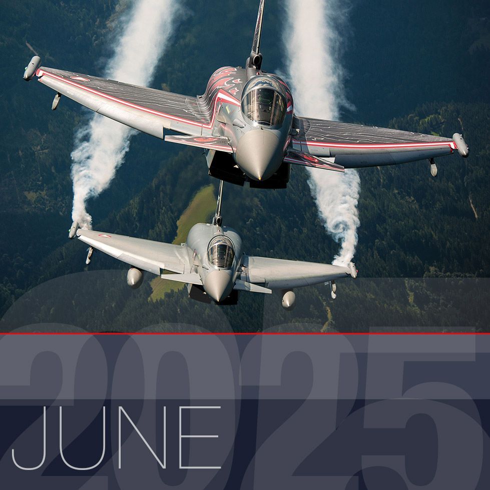 June has landed, and so has your latest Eurofighter Typhoon calendar image 🗓️

Turn the page on the calendar and enjoy 30 days of this breathtaking picture of two Austrian Air Force Eurofighter Typhoons performing a powerful aerial display over Zeltweg, Styria 🇦🇹

Caught in