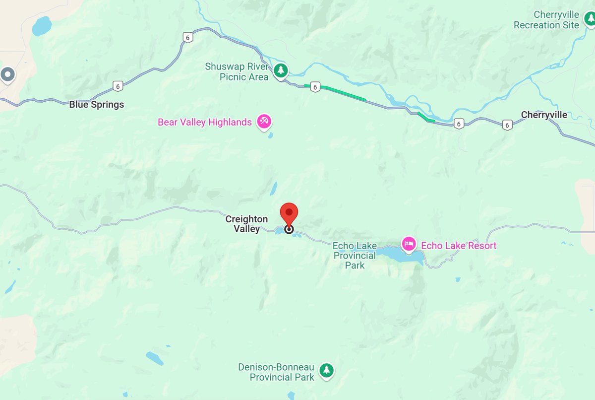 DriveBC's tweet photo. 📡⛔️Reports of a closure on Creighton Valley Road between #LumbyBC and #CherryvilleBC due to downed powerlines. Watch for crews on scene and en route. #BCHwy6 #Vernon #EchoLakeBC #ColdstreamBC https://t.co/hQeHM8BJyJ