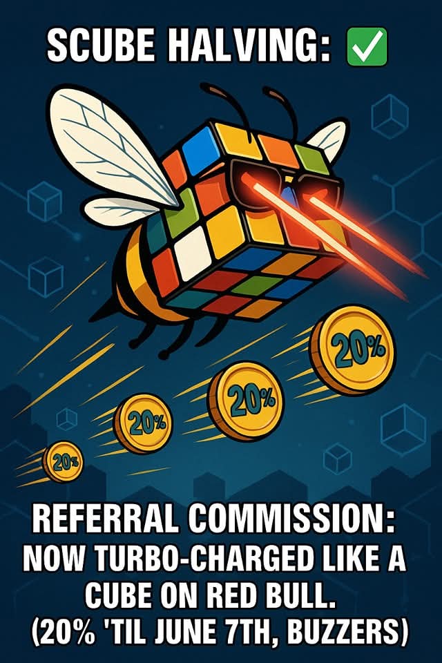iCorgigmi's tweet photo. https://t.co/X3HE3W9Txb

The first SCube Halving has been completed.
This week is marked as a Special Week, and the referral commission has been increased to 20%.
You’ll be able to earn at the 20% referral rate until 7th June 2025. https://t.co/Fkst0BiKFF