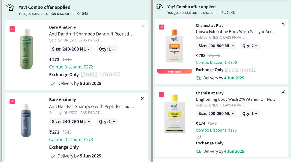 Myntra Loot : Buy 1, Get 1 Free 

Bare Anatomy : myntr.it/uwS6ME4

Chemist at Play : myntr.it/p2oiZmQ

Sunscoop : myntr.it/gwePGZq