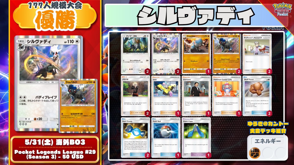 🌏 #ポケポケ 大会結果 🌏 遂にリザードンexにも「シルヴァディ」構築