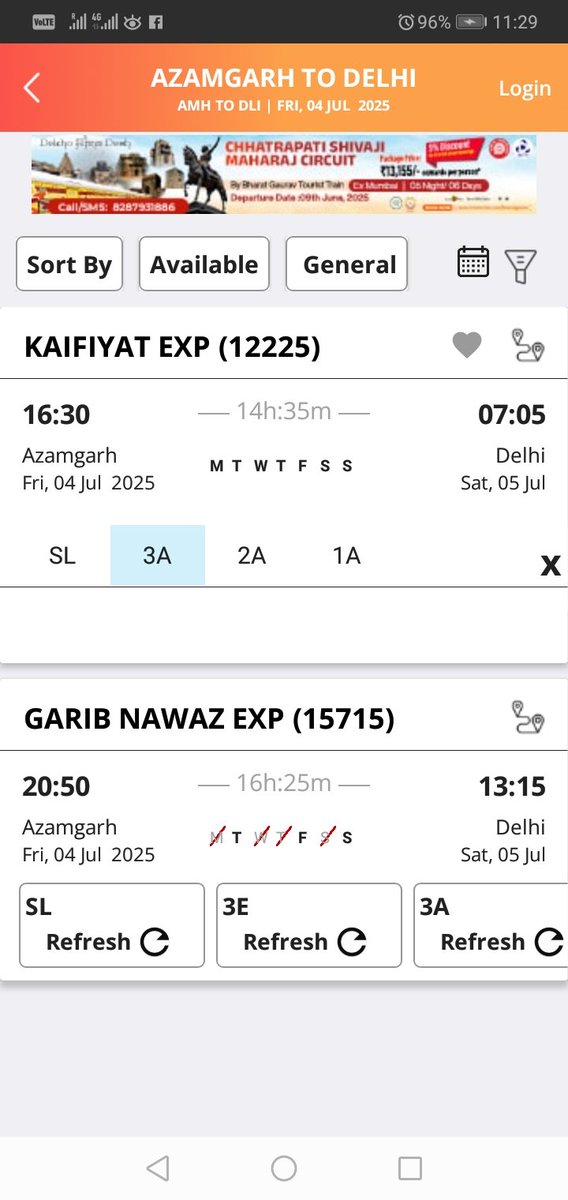 mauryadev92's tweet photo. @RailMinIndia @AshwiniVaishnaw irctc एप्प से ट्रेनों में सीट उपलब्धता/ कितनी सीटों उपलब्ध हैं यह नहीं बता पा रही हैं और तत्काल टिकट इसके एप्प से नहीं ही पा रहा हैं. कृपा इस समस्या का समाधान करें. https://t.co/qEO7jdDqmR