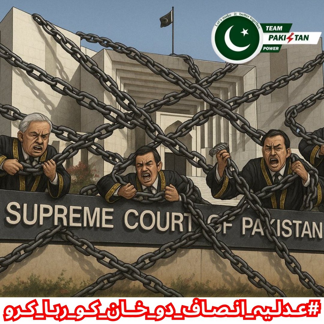 🕊️𝕊ᴇʜᴇʀ 𝔹ᴜᴛᴛ🕊️ᴾᵃᵏᴾᵒʷᵉʳ (@2sehr) on Twitter photo Justice delayed is justice denied! We demand <a href="/ImranKhanPTI/">Imran Khan</a>'s immediate release! The Supreme Court of Pakistan must uphold justice and free our leader!
#عدلیہ_انصاف_دو_خان_کو_رہا_کرو
<a href="/TeamPakPower/">Team Pakistan Power</a> Justice delayed is justice denied! We demand <a href="/ImranKhanPTI/">Imran Khan</a>'s immediate release! The Supreme Court of Pakistan must uphold justice and free our leader!
#عدلیہ_انصاف_دو_خان_کو_رہا_کرو
<a href="/TeamPakPower/">Team Pakistan Power</a>