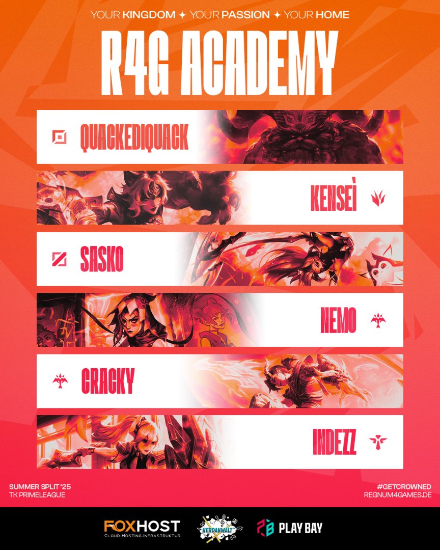 🚨 ACHTUNG!!! 🚨

Neuer Split, neue Liga, neues Team! 
Hier ist unser Academy Lineup für den #TKPRM Summer Split 2025, ready um den Split in der Starter Div zu dominieren 😎

🏝️ @quackediquack
🌿 <a href="/Kensei_lol/">Daniel</a>
🧙‍♂️ <a href="/Sasko2204/">Sasko</a>
🔫 @cracky_btw &amp; #Nemo
⛑️ @indezzR

👨‍🏫 <a href="/jaxx0yy/">jaxx</a>