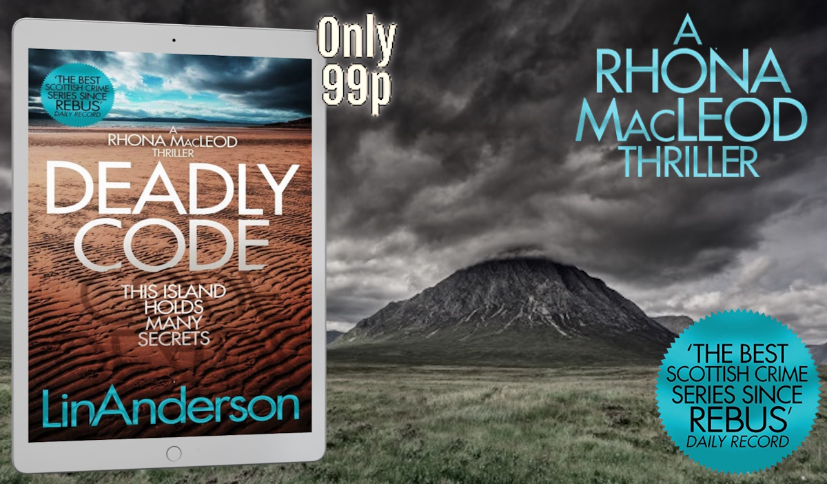 *** Kindle Monthly Deal*** 99p - DEADLY CODE - 'Couldn’t put it down. That’s book 3 read. Now onto book 4. (3 in 3 days. Not bad!) Definitely recommend.' viewBook.at/DeadlyCode  #CSI #CrimeFiction #Thriller #Mystery #LinAnderson #SantaMonica #Raasay #BloodyScotland