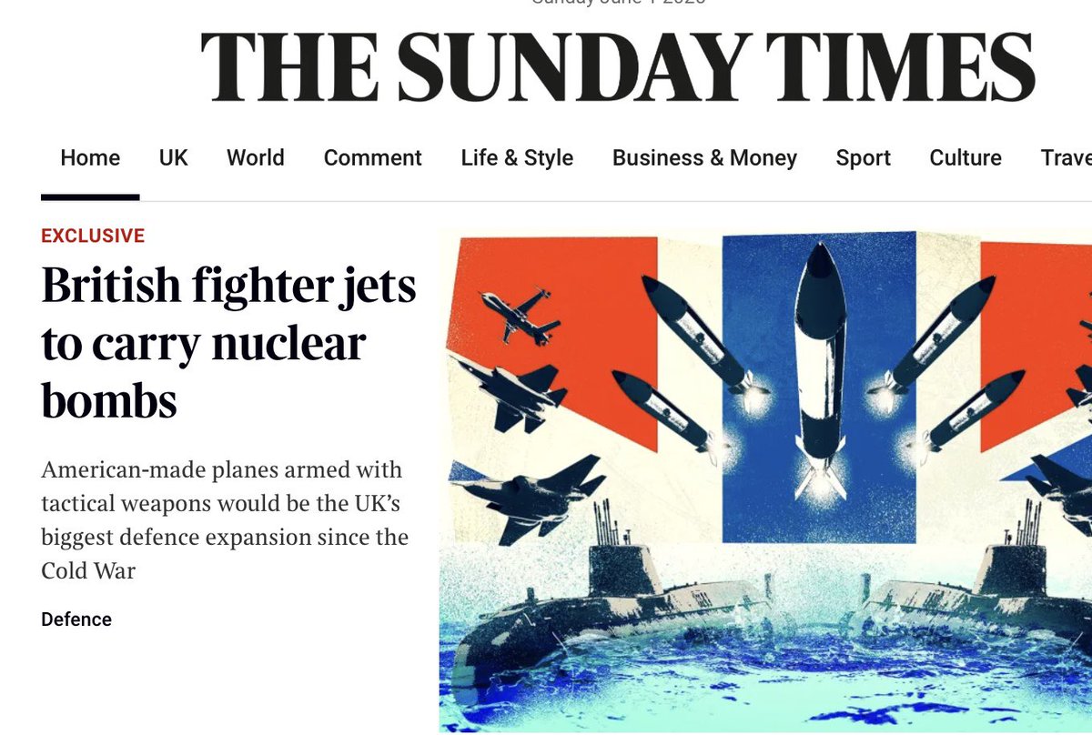 Tobias Ellwood (@tobias_ellwood) on Twitter photo ๐Harsh reality:
Russia deploying a low yield tactical nuclear weapon in the next 5 years can't be ruled out.
๐ฌ๐งBuying the F35-A jet + B61 tactical nuclear bomb would see us to join ๐ฉ๐ช ๐ฎ๐น ๐ง๐ช ๐ณ๐ฑ (all supported by the US) in operating an airborne tactical nuclear deterrent. ๐Harsh reality:
Russia deploying a low yield tactical nuclear weapon in the next 5 years can't be ruled out.
๐ฌ๐งBuying the F35-A jet + B61 tactical nuclear bomb would see us to join ๐ฉ๐ช ๐ฎ๐น ๐ง๐ช ๐ณ๐ฑ (all supported by the US) in operating an airborne tactical nuclear deterrent.
