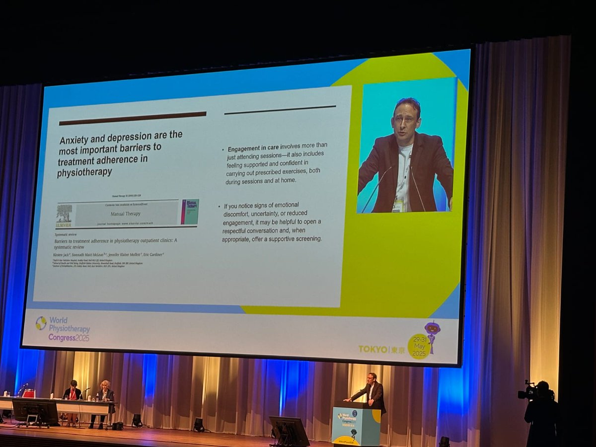 WorldPhysioMH's tweet image. ✅ Optimising outcomes and supporting #mentalhealth was a powerful session at #WorldPhysio2025!

👏 Thanks to:
Brendon Stubbs 🇬🇧
Davy Vancampfort 🇧🇪
Sophie Heywood 🇦🇺
And Chair: Ellen Lake

A vital conversation for the future of person-centered care. 💬🧠
#physiotherapy