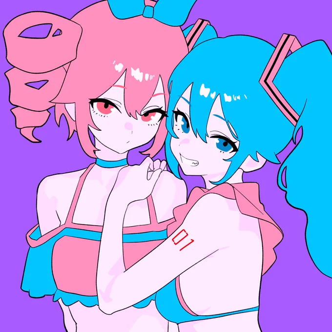 #イラスト #illustration #重音テト #初音ミク