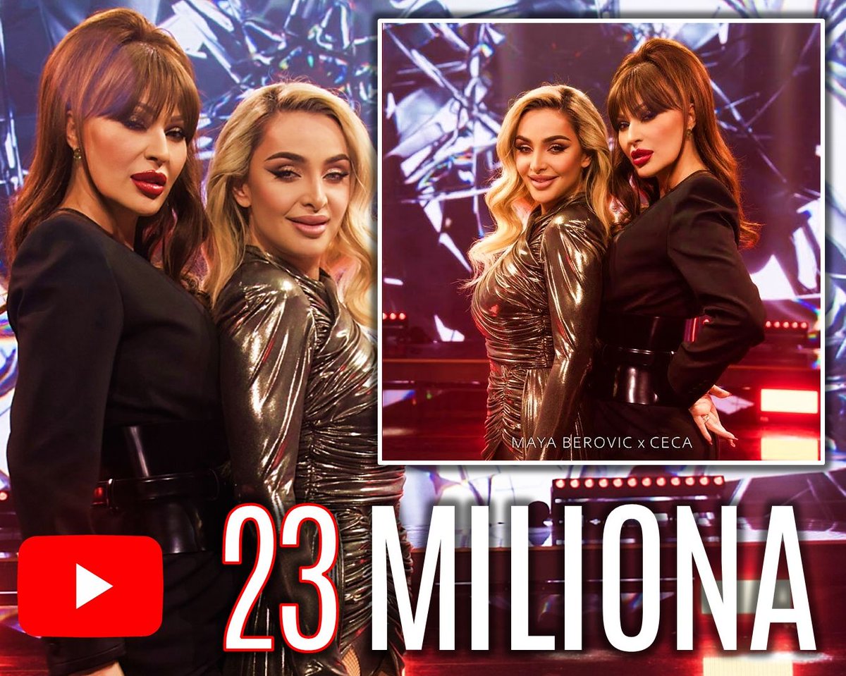 📍Video spot za rimejk Cecine pesme "Ne računaj na mene" je na Jutjubu zabeležio 23 miliona pregleda! 
#Ceca #Maya #NeRačunajNaMene