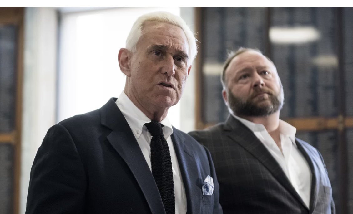 RogerJStoneJr's tweet photo. SUNDAY  in a ONE HOUR SPECIAL ALEX JONES joins the Roger Stone show on 77WABC Radio to talk about Trump ,the war with the Globalists, the Bohemian Grove, the next planned pandemic and defeating the New World order

Listen Live at 4 pm ET at https://t.co/53a3PGgGCw https://t.co/tVsGteZAvm