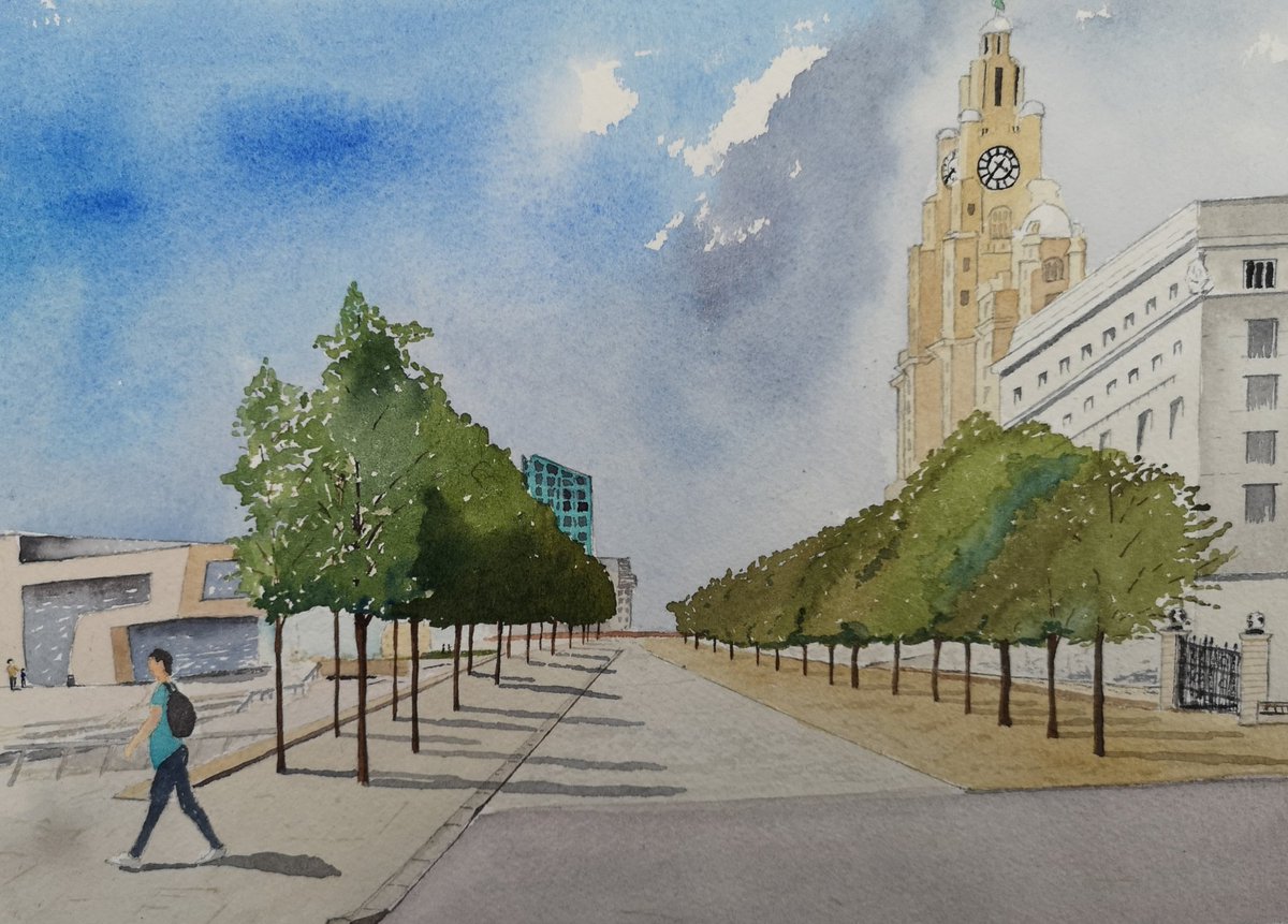 Pier Head Liverpool #art #watercolour #painting #liverpool #aquarelle #watercolor