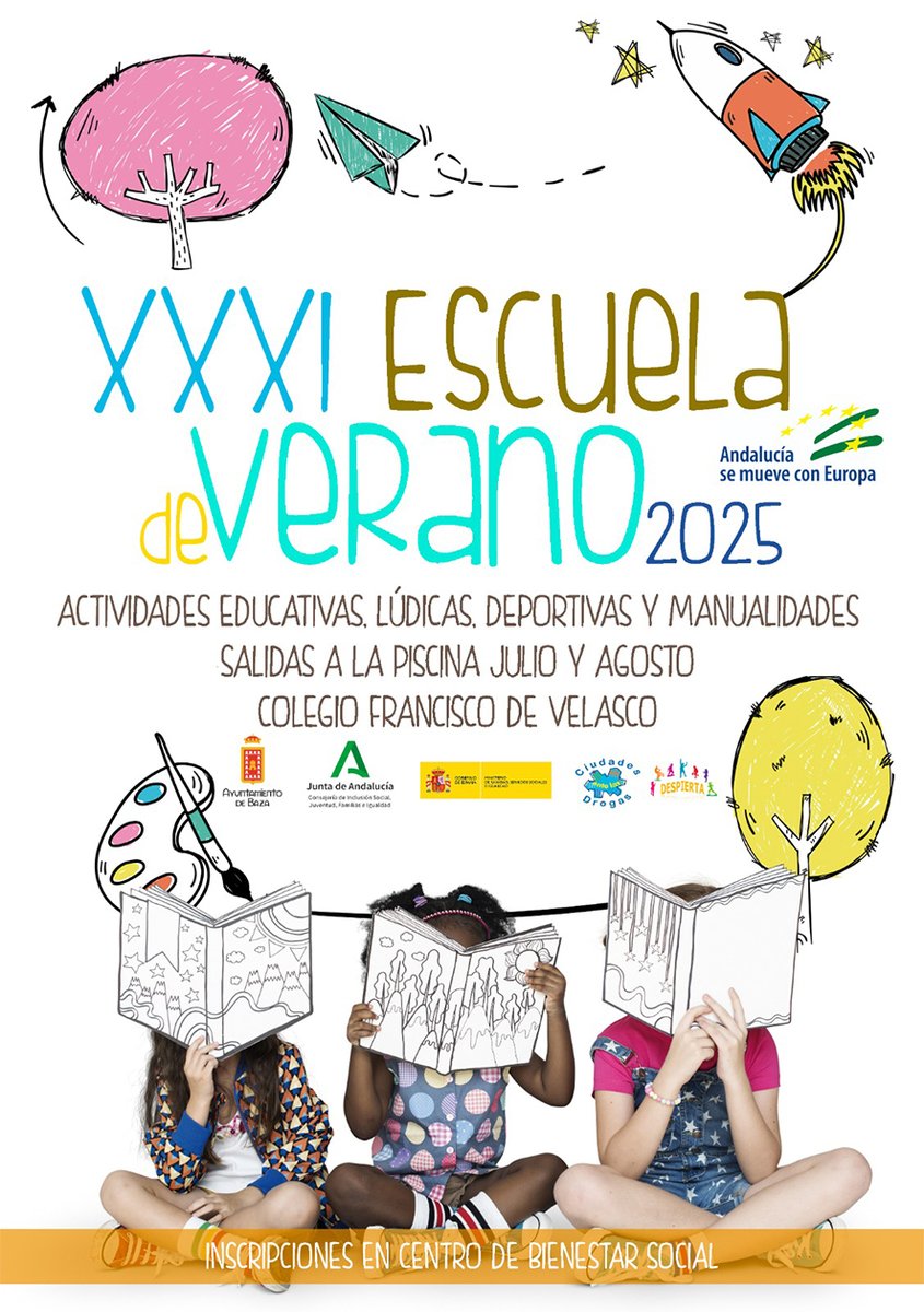 Del 2 al 20 de junio está abierto el plazo para inscribirse en la XXXI Escuela Municipal de Verano 2025, que estará en marcha del 1 de julio al 27 de agosto. Toda la información en este enlace con la web municipal ayuntamientodebaza.es/2025/06/01/243…