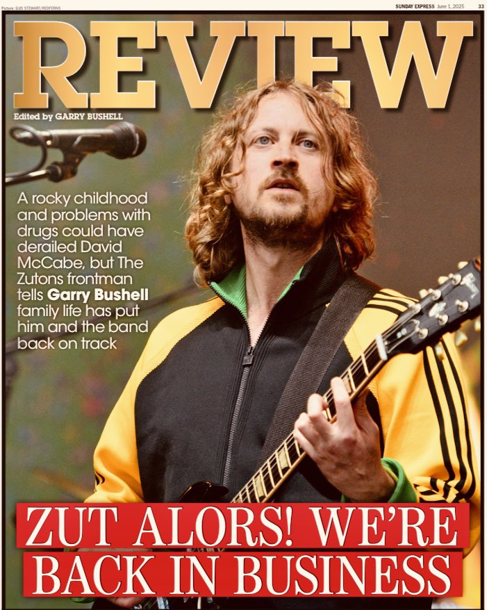 The Zutons frontman Dave McCabe is today’s Sunday Express Review cover star, I’m talking telly with the Famous Five’s Marcus Harris, and Bushell On The Box tackles quirky crime dramas.