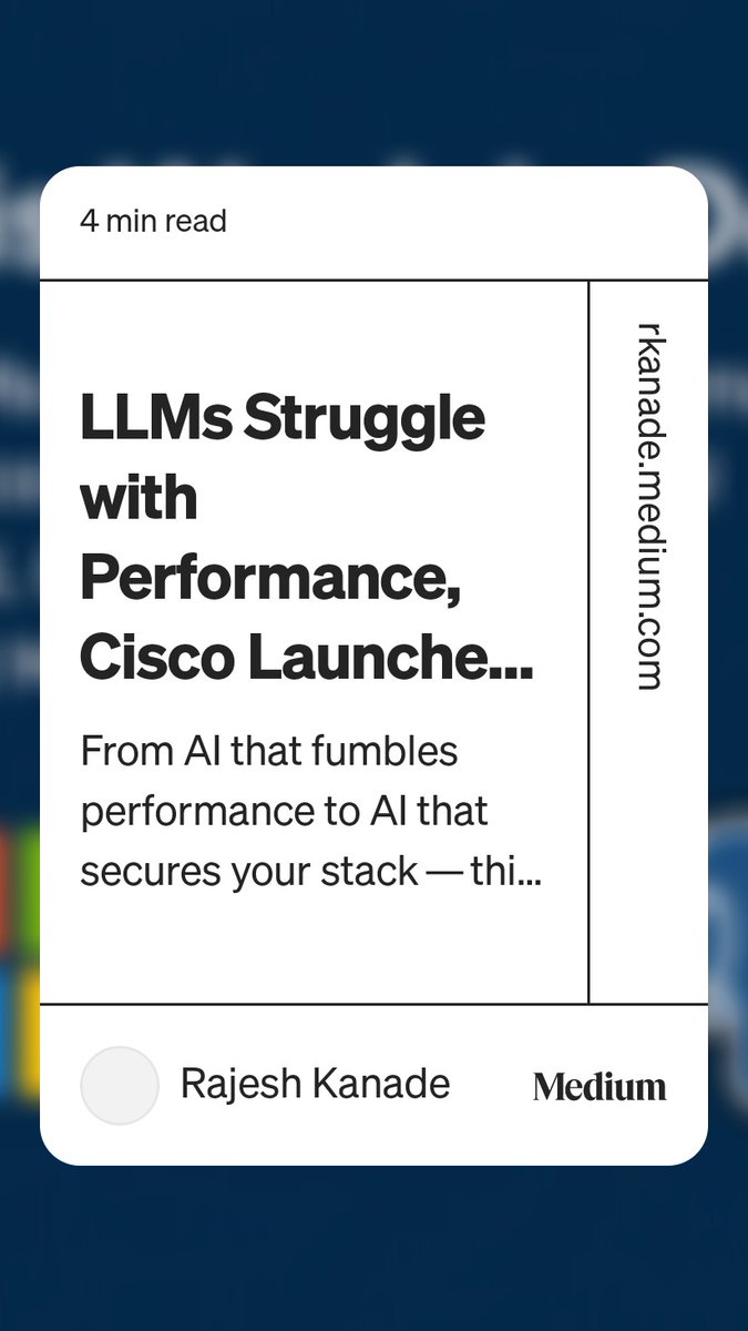 rr_kanade's tweet photo. #LLMs Struggle with Performance, #Cisco Launches #Security #AI, #WSL Goes #OpenSource, and #Microsoft ❤️ #postgres
 https://t.co/0AEKQ0Z0ah https://t.co/g4SGQXJ5mk