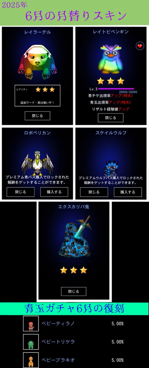 青鬼オンライン レイラーテル ロボペリカン スケイルウルフ +レイトビ