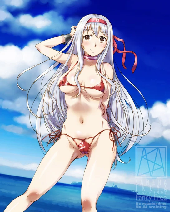 #艦これ #翔鶴進水日 明「水着のサイズ見直した方がいいと思います」 提「え、そうかな。瑞鶴と同じだよ?」 明「それがいけないんじゃ…」