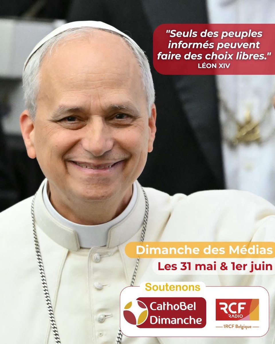 1rcfBelgique's tweet photo. "Seuls des peuples informés peuvent faire des choix libres." Les collectes des messes de ce #DimanchedesMédias iront à @radiorcf et @cathobel ➡️ https://t.co/5uNDnFcRj3 https://t.co/sh3nkGrrE8