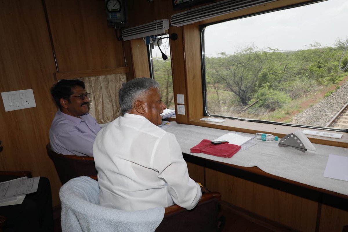 South Central Railway (@scrailwayindia) on Twitter photo Shri <a href="/VSOMANNA_BJP/">V. Somanna</a> Hon'ble Minister of State for Railways and Jal Shakti conducts Rear Window Inspection of Bidar - Kalaburgi
Section of Secunderabad Division along with Shri Neeraj Agarwal, AGM,SCR, Shri Bhartesh Kumar Jain, <a href="/drmsecunderabad/">DRM Secunderabad</a> & officials Shri <a href="/VSOMANNA_BJP/">V. Somanna</a> Hon'ble Minister of State for Railways and Jal Shakti conducts Rear Window Inspection of Bidar - Kalaburgi
Section of Secunderabad Division along with Shri Neeraj Agarwal, AGM,SCR, Shri Bhartesh Kumar Jain, <a href="/drmsecunderabad/">DRM Secunderabad</a> & officials