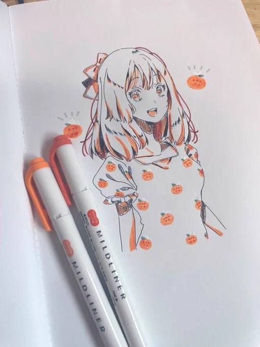 さっき上げた絵は 今日の戦利品で描きました マイルドライナーLOVE
