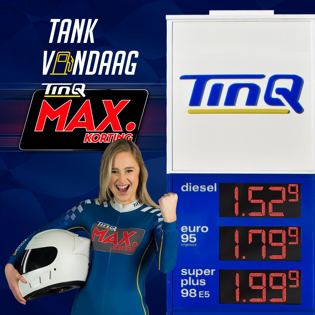 Vandaag is het weer tijd voor TinQ MAX.KORTING! Tank vandaag tot 19:00 uur op één van de deelnemende locaties!  🔥

Check de TinQ4U app
iOS: apple.co/2BdQRvb
Android: bit.ly/2kzEUcX

🚦Ready, set... tank!
<a href="/jackontracks/">Jack Plooij</a> <a href="/TomCoronel/">Tom Coronel</a> <a href="/jan_lammers/">Jan Lammers</a> <a href="/Olav_Mol/">Olav Mol®️</a>