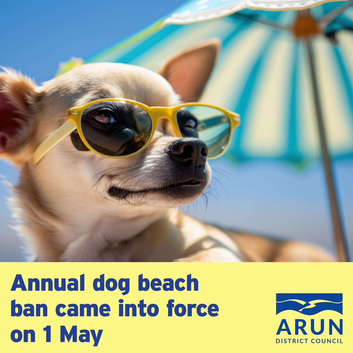 We are reminding dog owners that the annual restrictions on Arun's bathing beaches came into force on 1 May 2025. Full details can be found here: arun.gov.uk/news-archive/a…