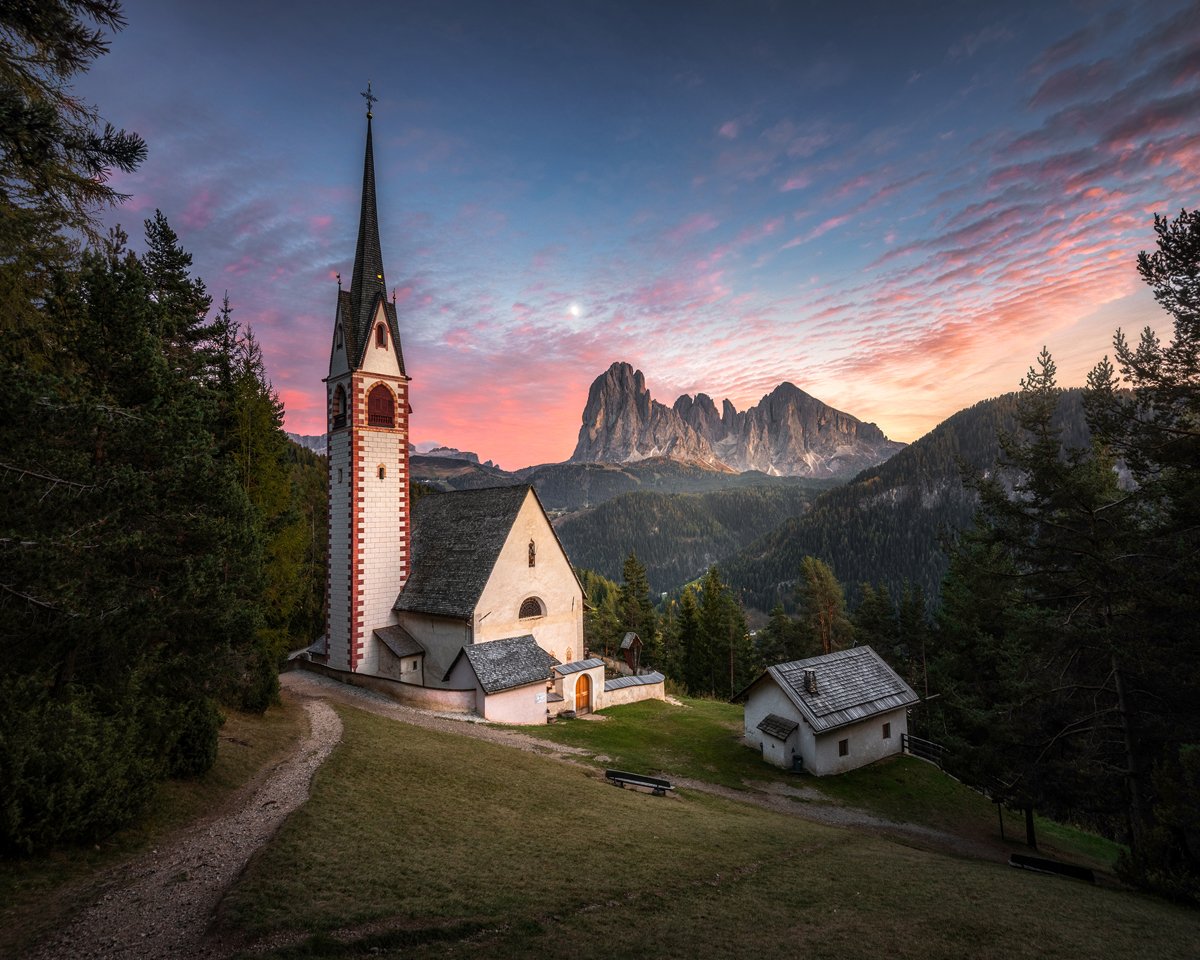 St. Jacob's Church, Dolomites, Italy 🇮🇹