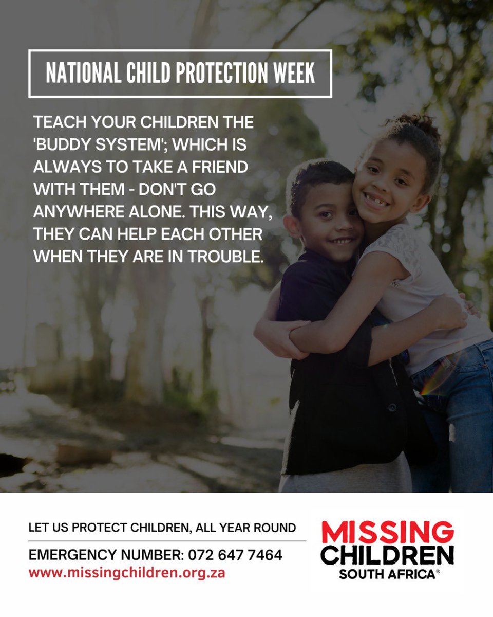 072MISSING's tweet image. #MissingChildrenSouthAfrica supports #NationalChildProtectionWeek!

Every child has the right to be kept separately from detained persons over the age of 18 years and to be treated in a manner, and kept in conditions, that takes account of a child’s age.

Report child abuse,