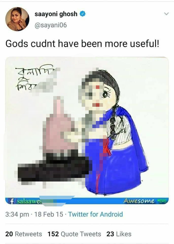 AdvAshutoshBJP's tweet image. ⚖️ Selective Justice Exposed?

22-year-old #SharmisthaPanoli has been arrested and sent to 14-day judicial custody over a now-deleted video. She publicly apologized on May 15, and there were no incidents of communal unrest.

Compare this to:

In 2015, TMC leader #SaayoniGhosh