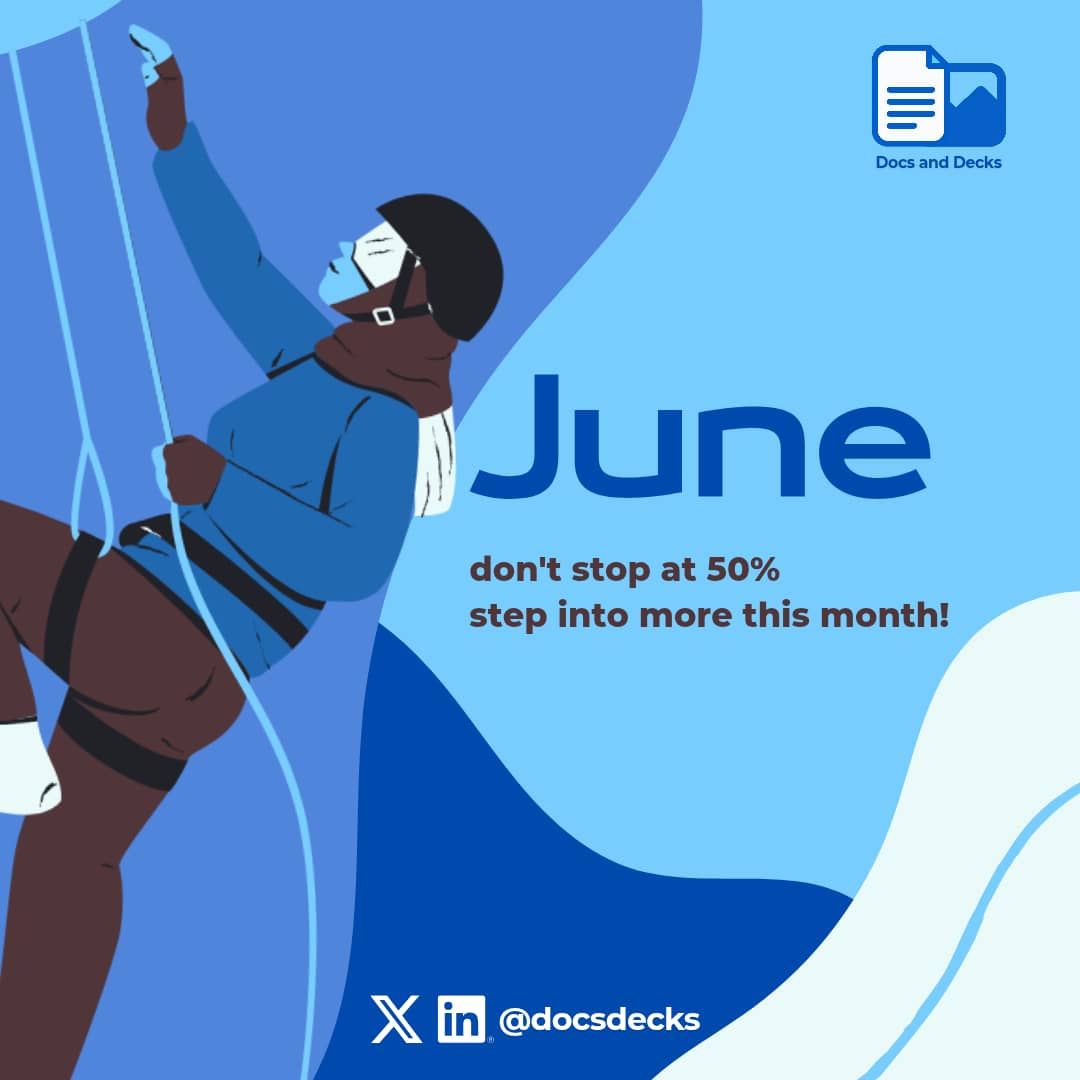 docsdecks's tweet image. Welcome to June, the last month of the first half of the year!

Remember those goals you made at the beginning of this year? hope you&apos;re still smashing them?

Docs and Decks wants you to step into more this month!

#newmonth #june #DnD #GapBridgers