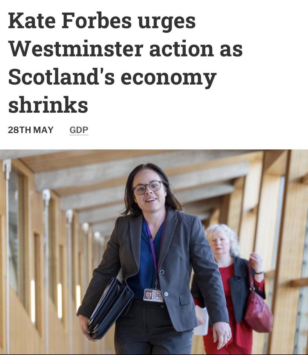 In January, Scotland’s GDP figures were a little better than the UK’s - the SNP’s success, of course. In the two months since, they have been a little worse - Westminster’s fault, obviously. The vacuous politics of the SNP.