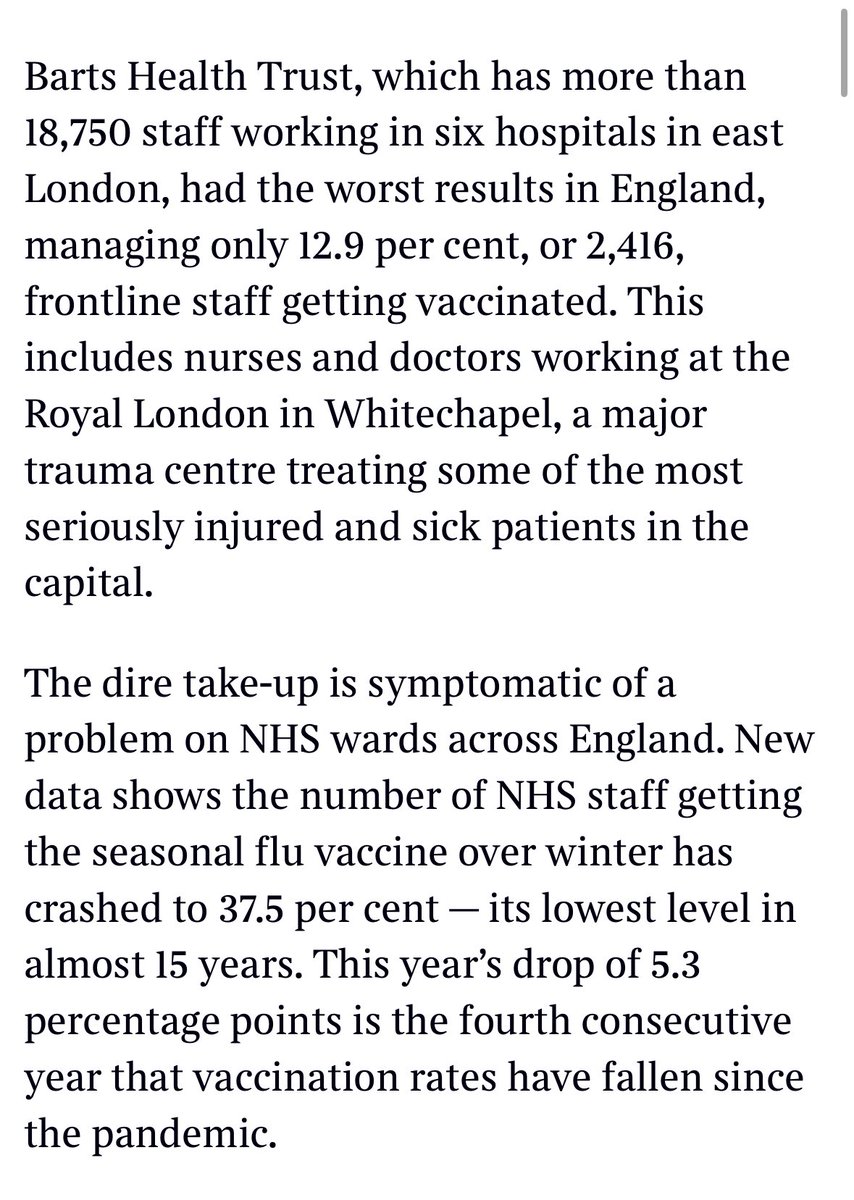 We should fix this - why not make the flu jab compulsory for NHS staff? 

I don’t see why people who work with the sick and vulnerable think they can skip it.
