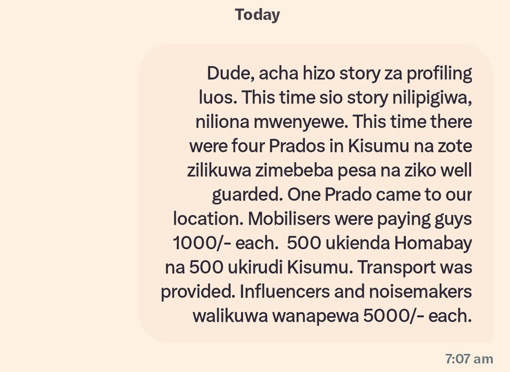 This happened in Homa Bay. They were paying people.