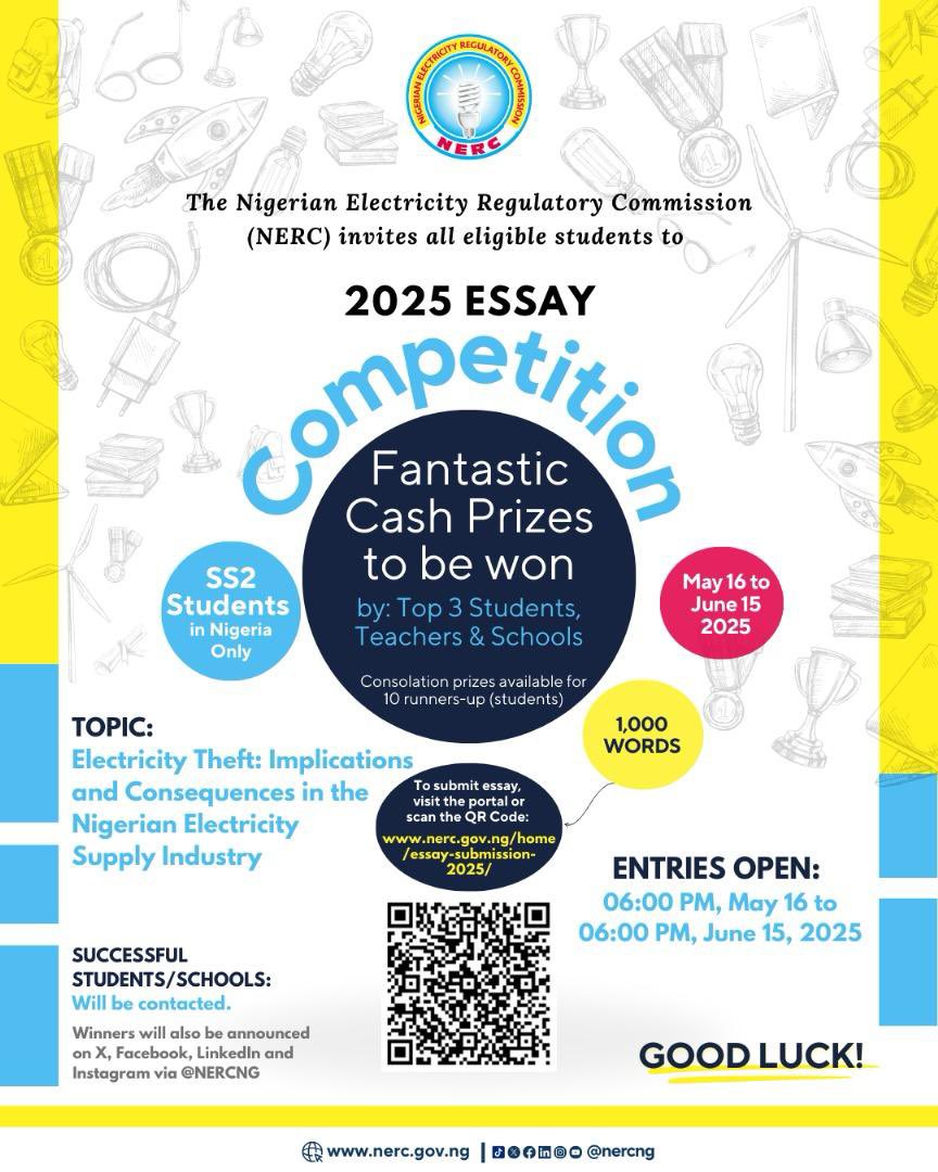 ChineduAnyigor's tweet image. Join the NERC ESSAY COMPETITION 📝😂 and let&apos;s get our writing game on! 🚀🎉 Don&apos;t miss out! 😜🌟 #EssayCompetition #ChallengeAccepted #WritingFun #BringItOn #WinBig #CreativityUnleashed #NERCvibes #Facemoji 🤓✨