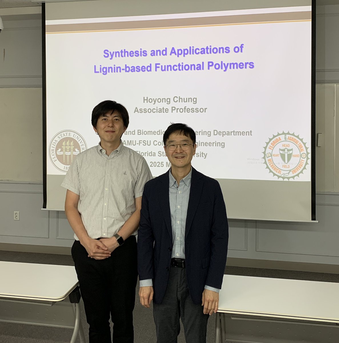 CheoljaeK's tweet photo. Honored to welcome Prof. @HoyongC for wonderful seminar at @CBNUCHEM! Always grateful for his inspiring ideas. https://t.co/Zke4Bbm99V
