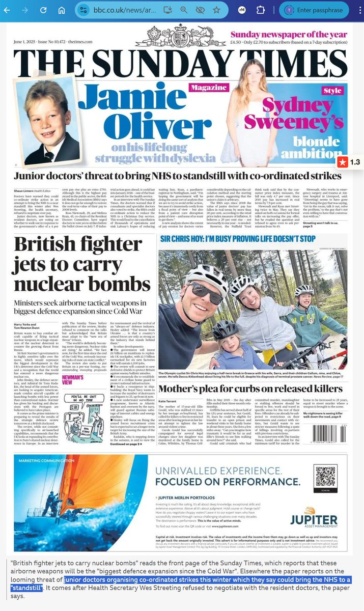 Dr Tony Goldstone (@goldstone_tony) on Twitter photo And because this entirely false headline was not corrected promptly and went to press, this falsehood is now being repeated by <a href="/BBCNews/">BBC News (UK)</a> <a href="/bbclaurak/">Laura Kuenssberg</a>
bbc.co.uk/news/articles/… And because this entirely false headline was not corrected promptly and went to press, this falsehood is now being repeated by <a href="/BBCNews/">BBC News (UK)</a> <a href="/bbclaurak/">Laura Kuenssberg</a>
bbc.co.uk/news/articles/…