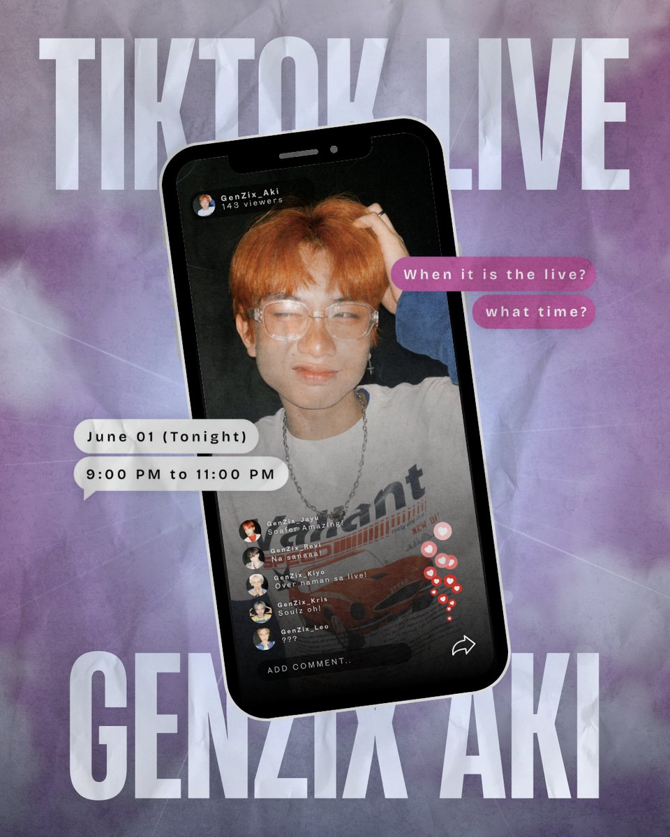 GenZixOfficial's tweet photo. [TikTok Live] #GenZix_Aki

Hey everyone! GenZix Aki is going live on TikTok,  come hang out and join the fun!✨

#GenZix #GenZix5Seconds #GenZixReCreate https://t.co/vOyedcWups