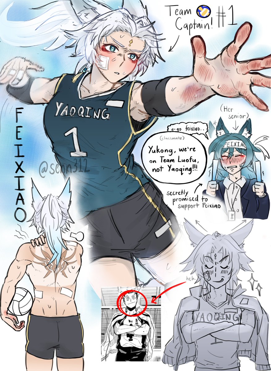 senn312's tweet photo. feikong volleyball au...... #feikong #feixiao #yukong #HonkaiStarRail https://t.co/g3GIHgqW6X
