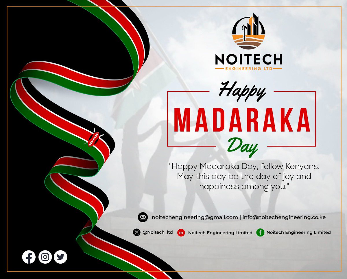 We joins all Kenyans in commemorating the journey of self-determination &amp; progress. 

Just as our nation took charge of its destiny, we remain committed to empowering our clients with reliable, innovative engineering solutions.

Happy Madaraka Day!