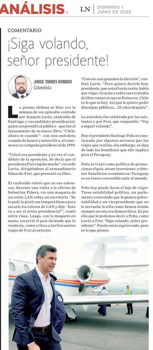 La Nación / ¡Siga volando, señor presidente! lanacion.com.py/columnistas/20…