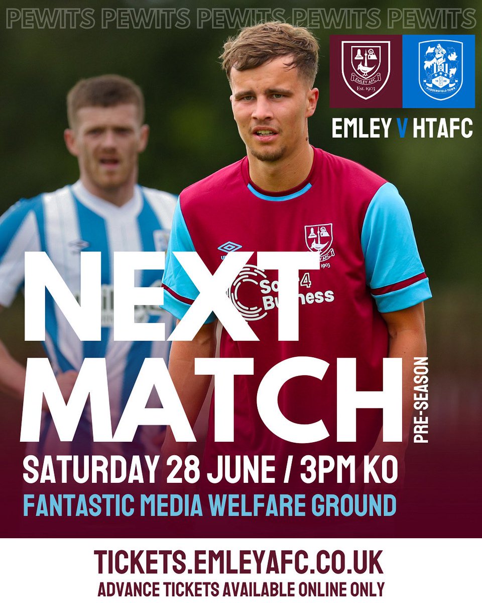 Emley AFC (@emley_afc) on Twitter photo Get your tickets as Terriers return to Emley for a pre-season friendly.
Emley AFC v <a href="/htafc/">Huddersfield Town</a>
Saturday 28 June
3pm KO
Fantastic Media Welfare Ground
Tickets are only available online
tickets.emleyafc.co.uk
Read more
emleyafc.co.uk/news/first-chaβ¦
#UTP #Emley #htafc Get your tickets as Terriers return to Emley for a pre-season friendly.
Emley AFC v <a href="/htafc/">Huddersfield Town</a>
Saturday 28 June
3pm KO
Fantastic Media Welfare Ground
Tickets are only available online
tickets.emleyafc.co.uk
Read more
emleyafc.co.uk/news/first-chaβ¦
#UTP #Emley #htafc