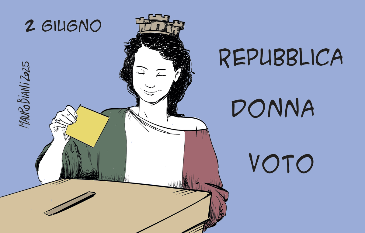 maurobiani's tweet photo. #2giugno #Repubblica #donna #voto #Referendum 
Il voto cambia l'Italia.
Oggi per @repubblica https://t.co/R4Dr0536ie